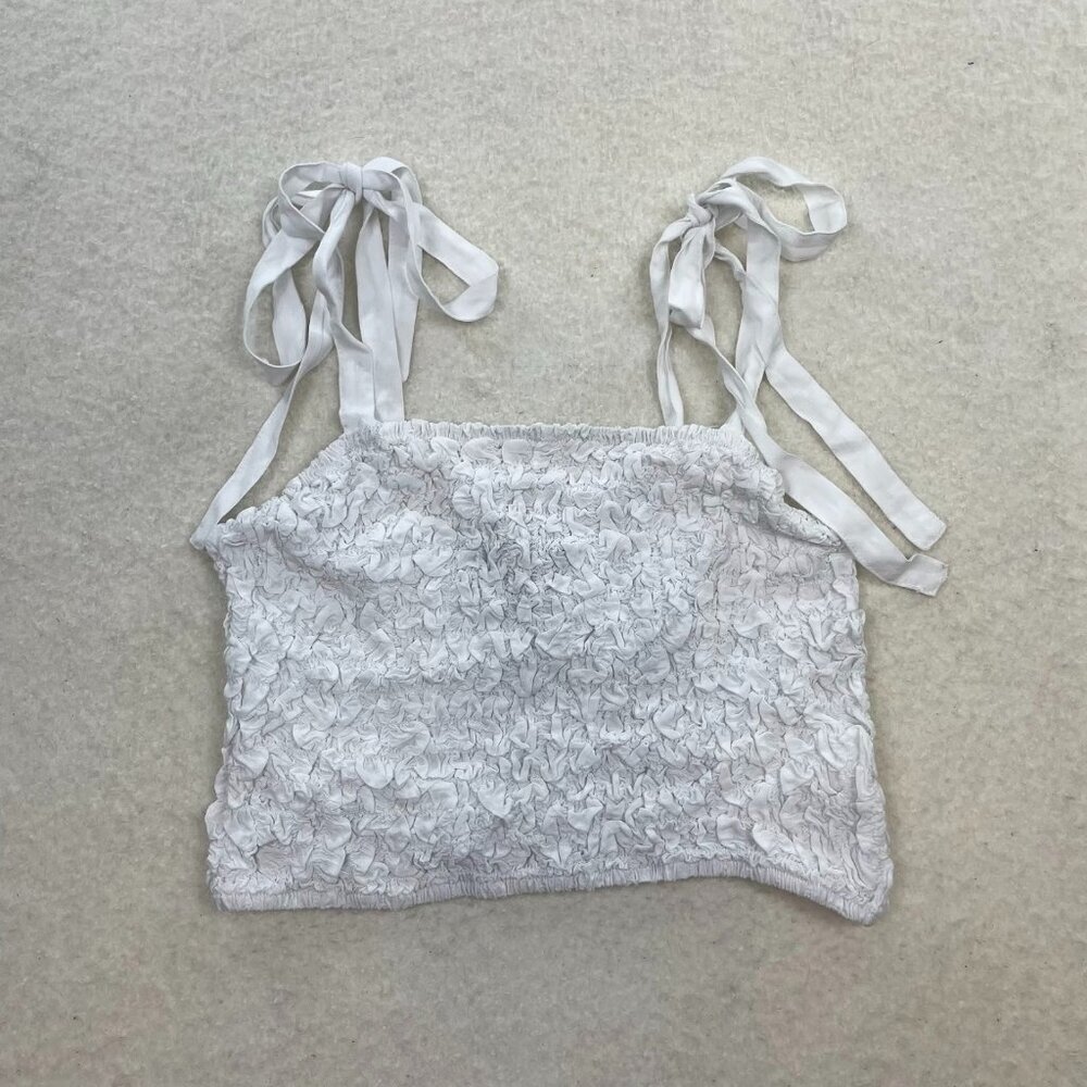 NWT Kendall & Kylie Scrunch Tie-Strap Crop Top Size Small